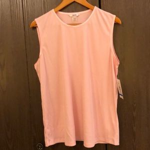 ALIA NWT XL PINK SLEEVELESS SHELL ROUND NECK SOFT STRETCHY 100% POLYESTER #030